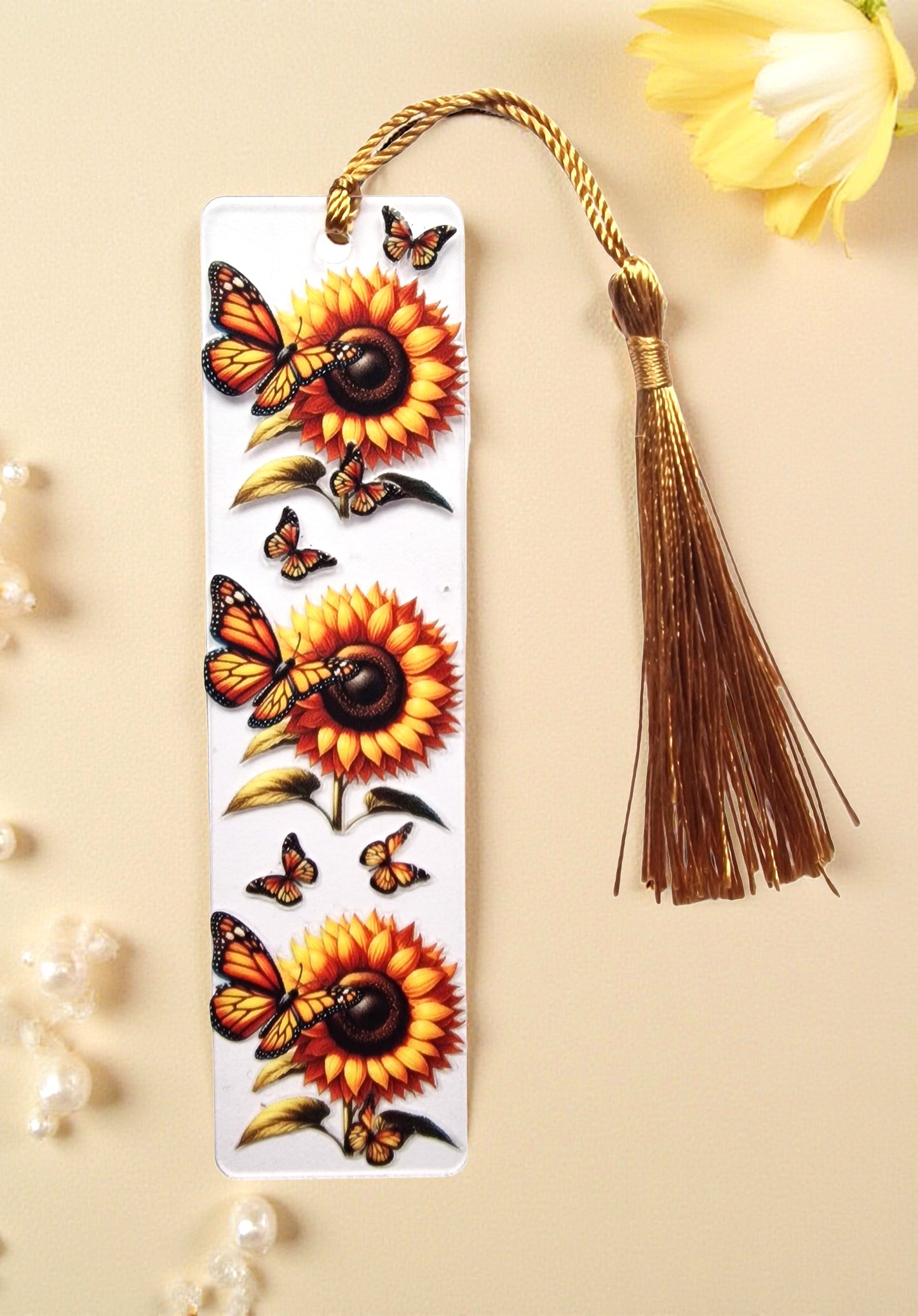 Acryl-Lesezeichen „Sonnenblume“ – Handgemacht