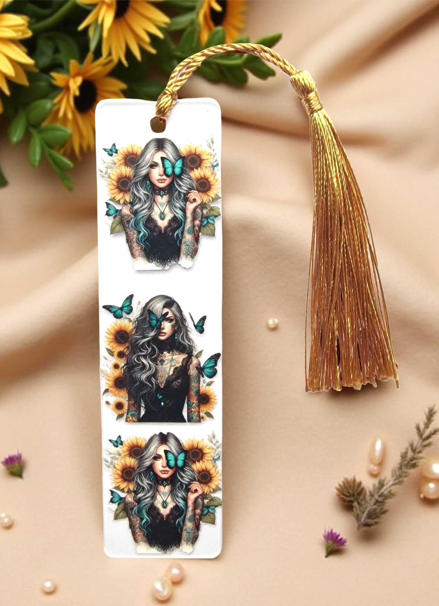 Acryl-Lesezeichen „Tattoo Girl“ – Handgemacht
