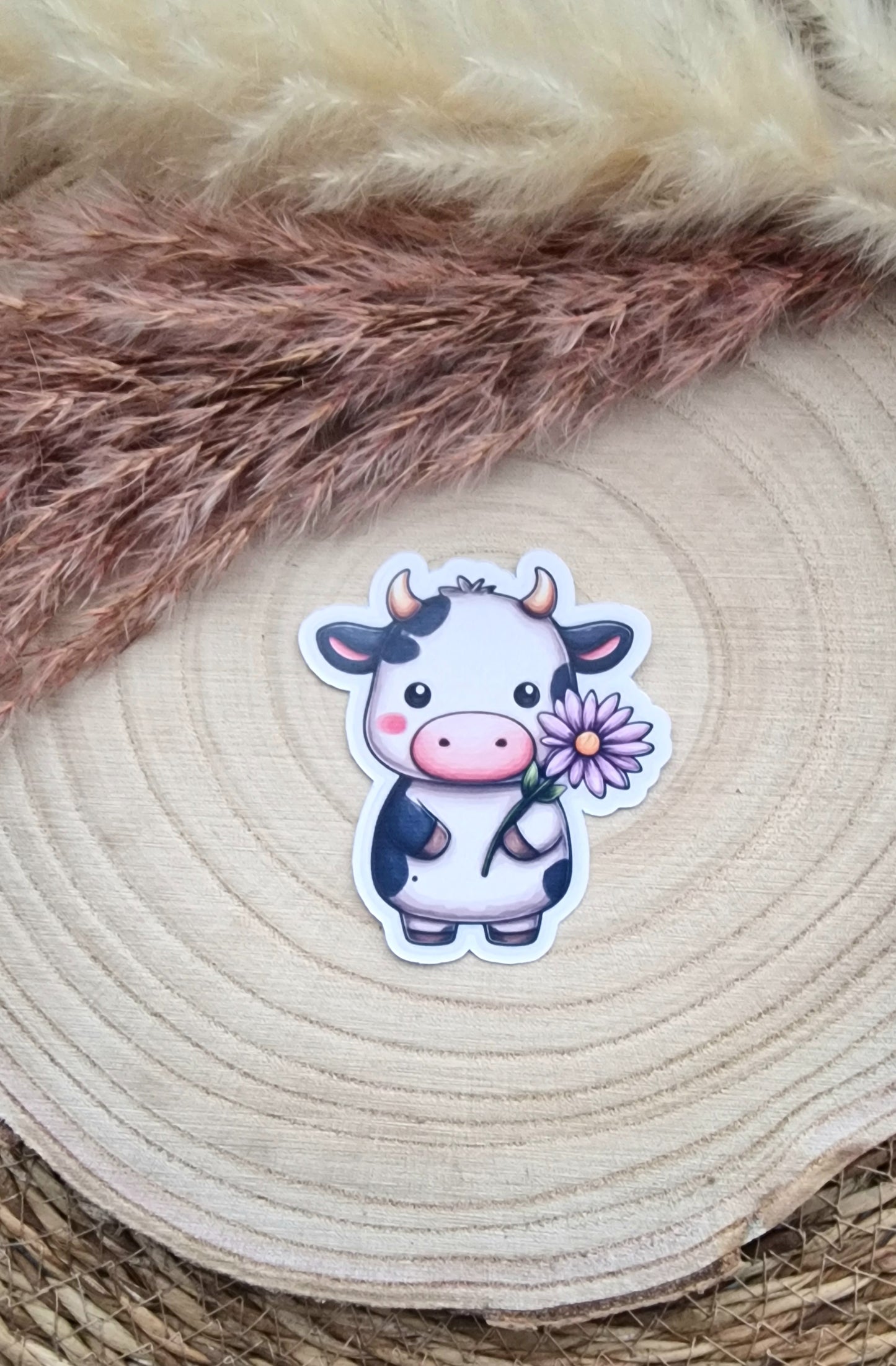 Sticker " Flower Cow"– Handmade