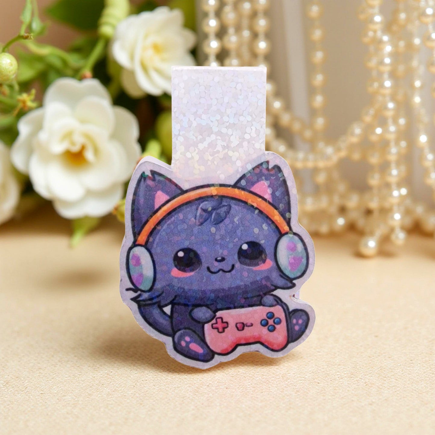 Magnetisches Lesezeichen "Gamer Katze"