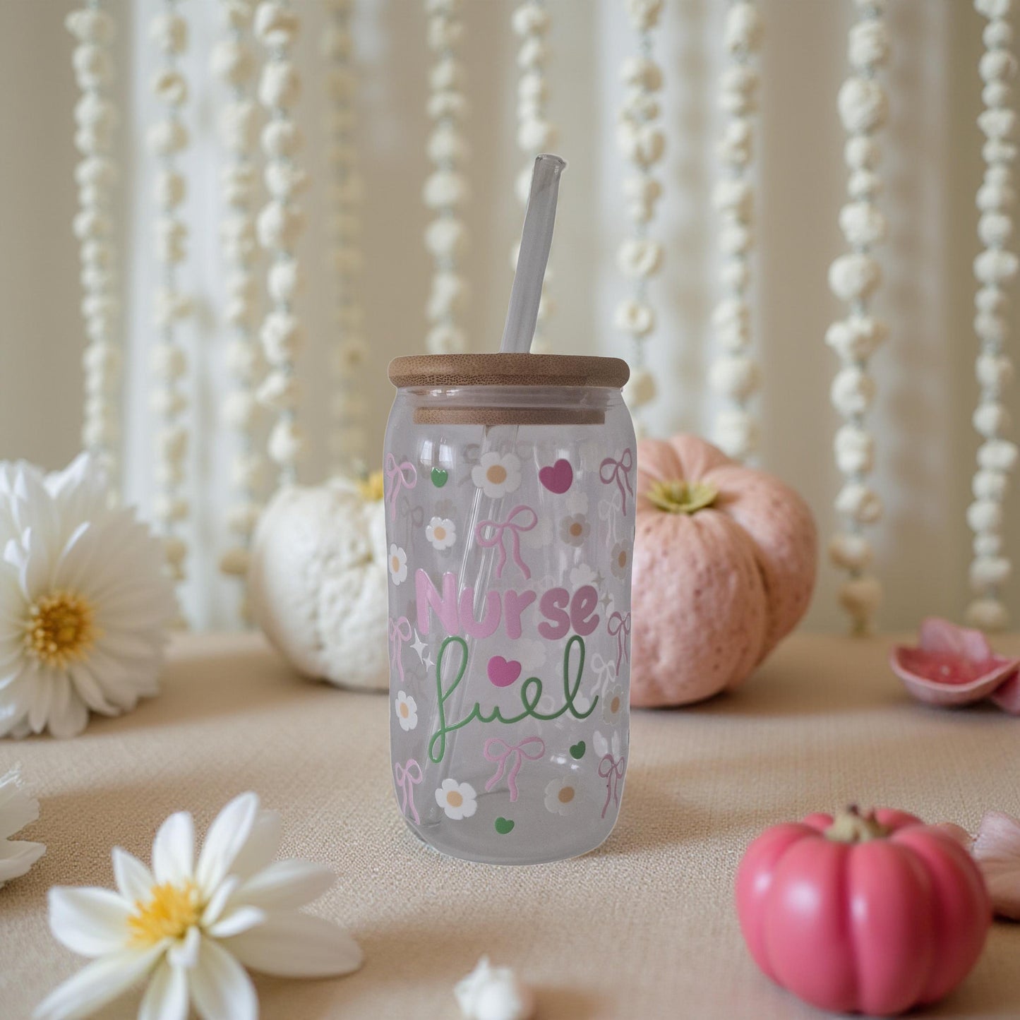 Trinkglas mit Krankenschwester Motiv