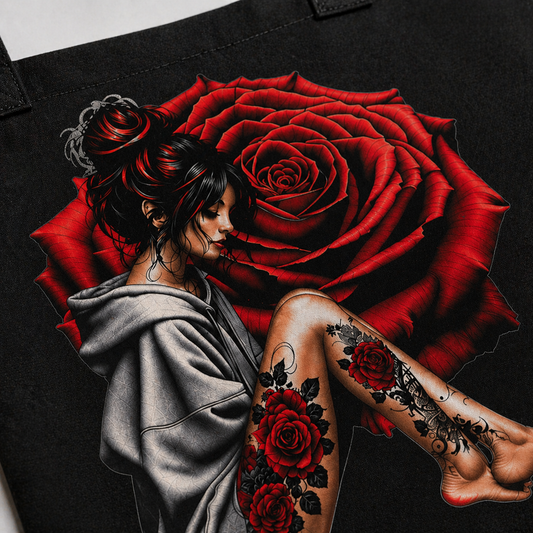 Gothic Tote Bag – Rose Girl Design