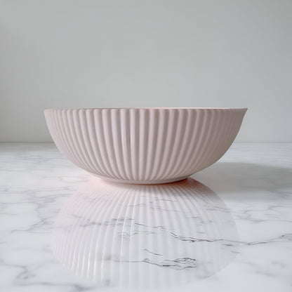 Dekoschale mit Rillen rund aus Raysin