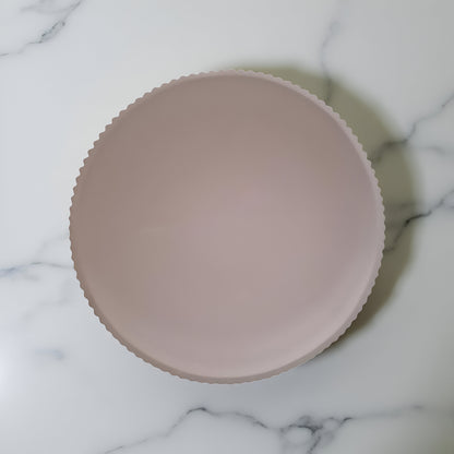 Dekoschale mit Rillen rund aus Raysin