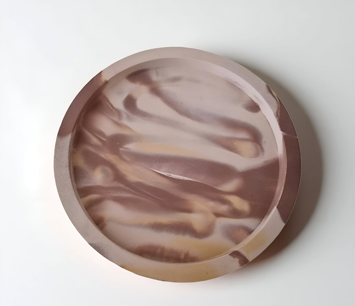 Marmorierter Dekoteller rund aus Raysin