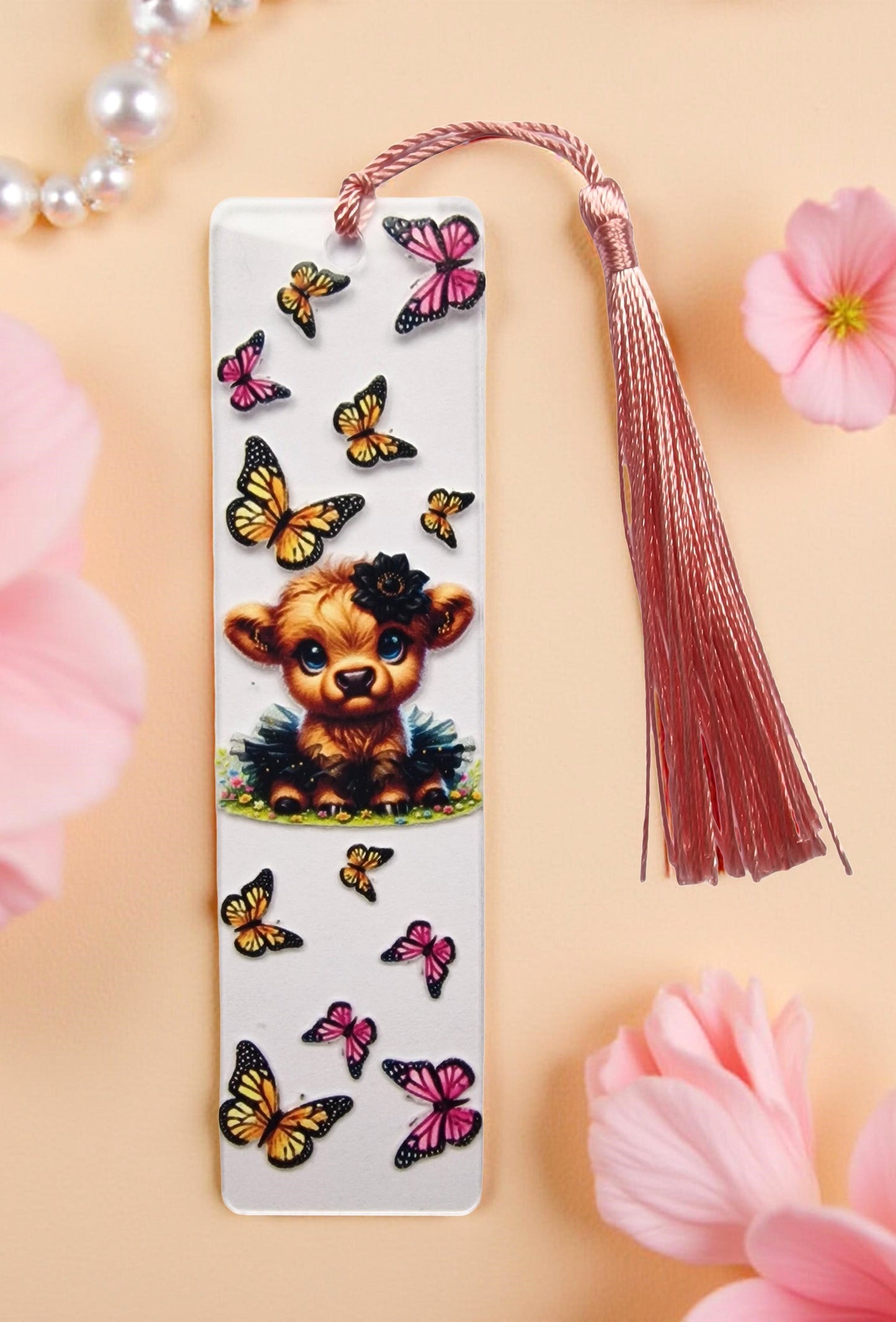 Acryl-Lesezeichen „Kuh Lilly“ – Handgemacht