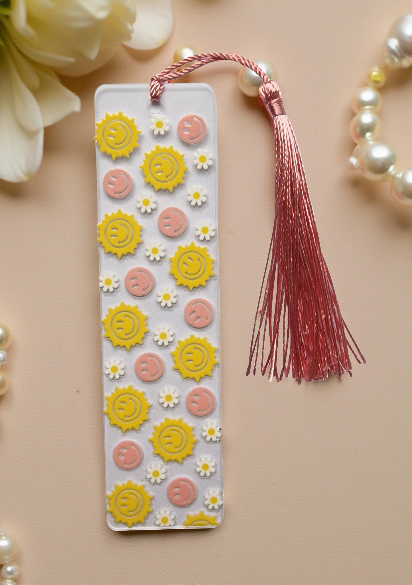 Acryl-Lesezeichen „Smiley“ – Handgemacht