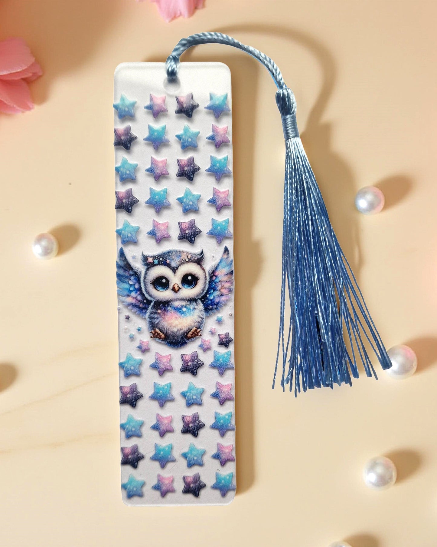 Acryl-Lesezeichen „Eule“ – Handgemacht