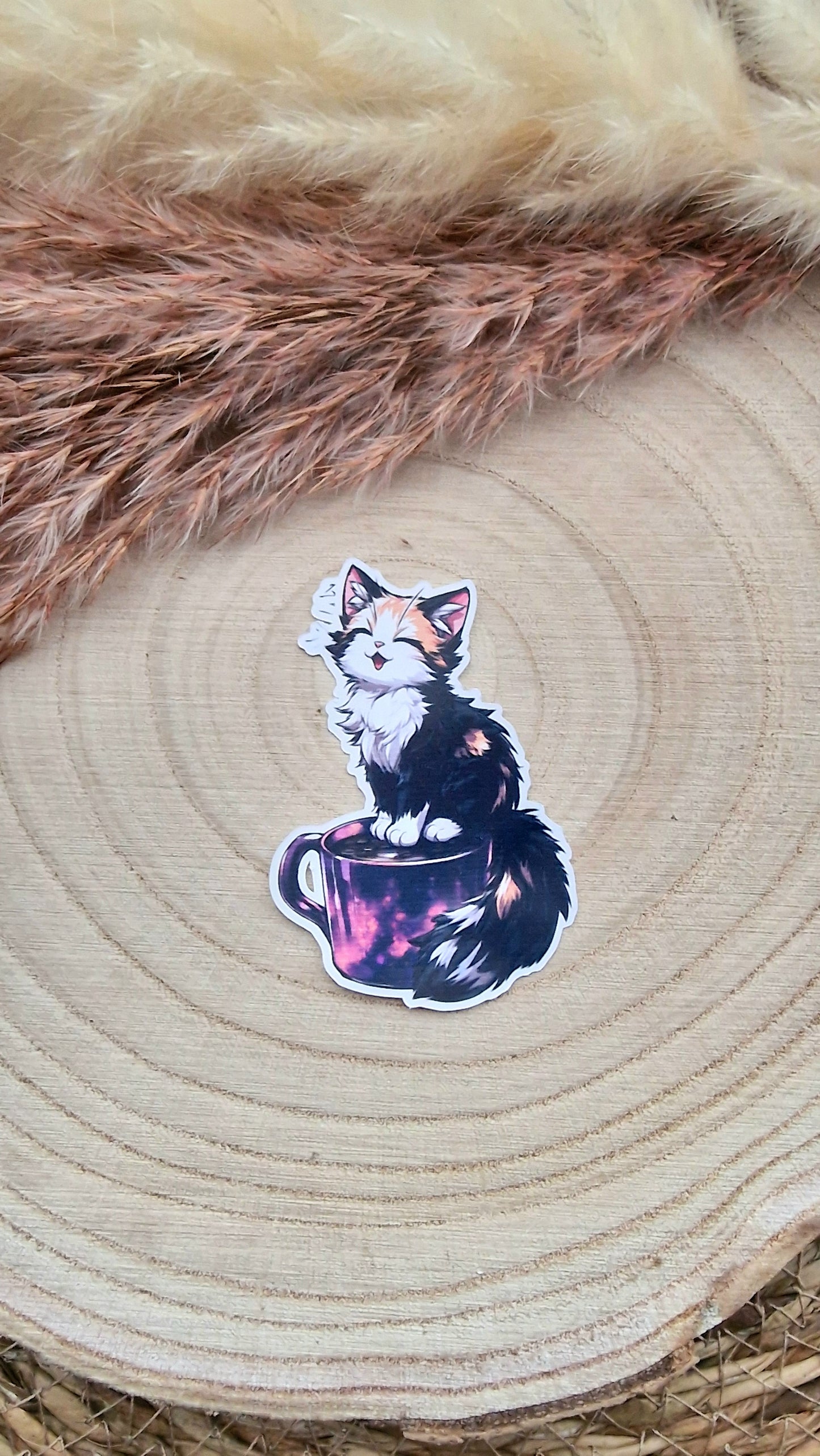 Sticker "Coffee Cat "– Handmade