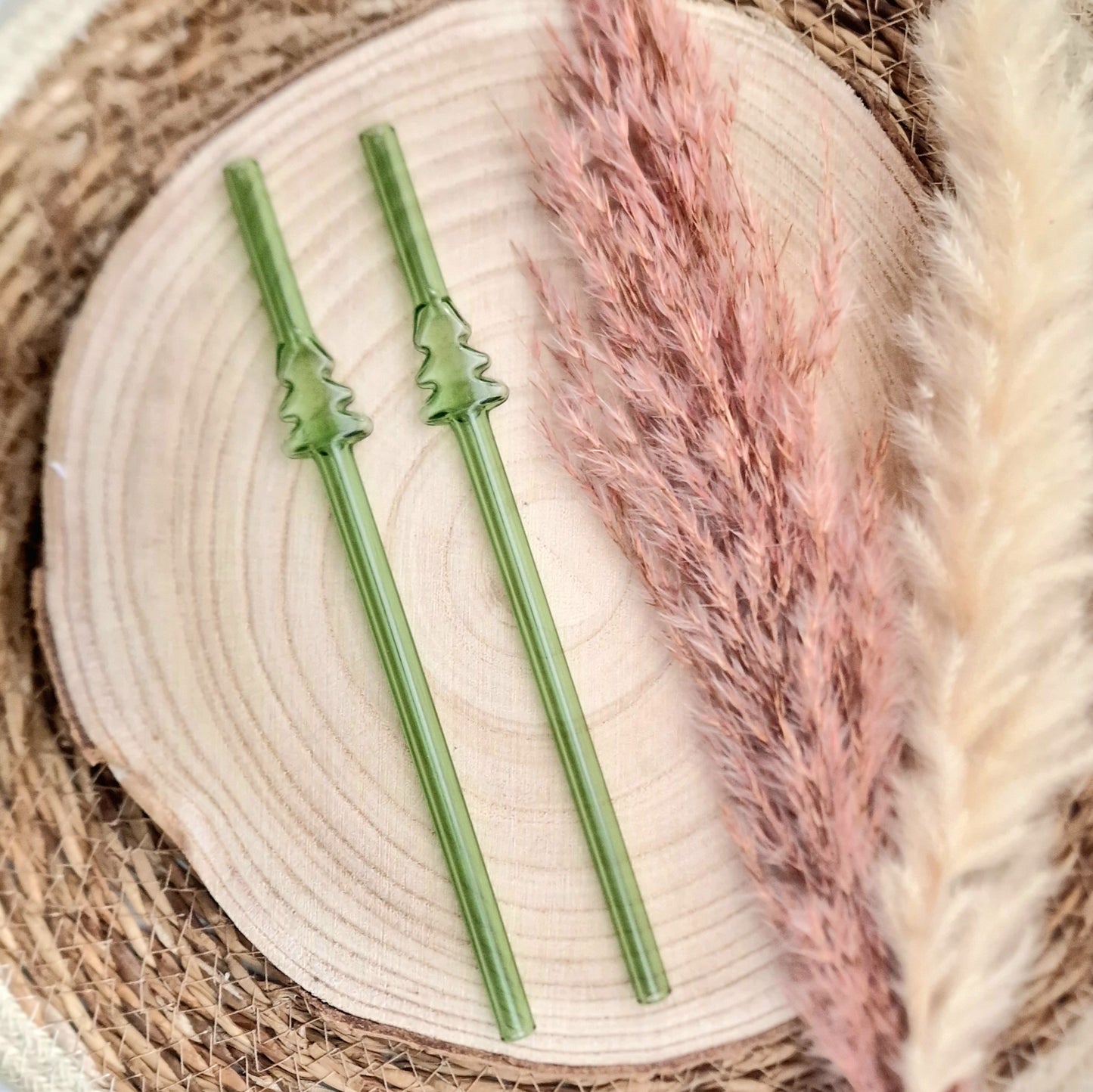 Glas-Strohhalm "Tannenbaum"