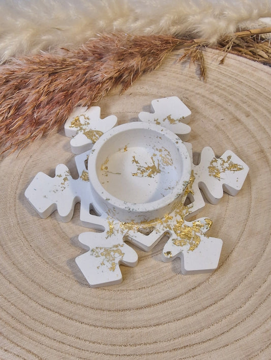 Teelichthalter Schneeflocke aus Raysin