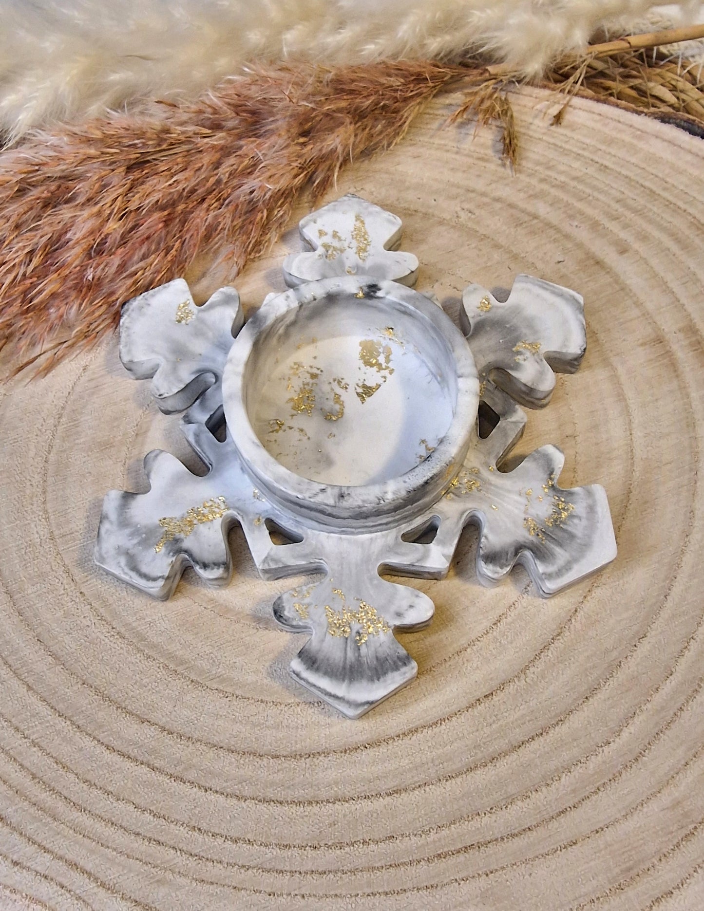 Teelichthalter Schneeflocke aus Raysin