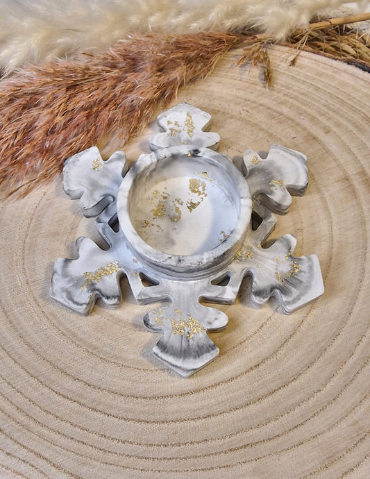 Teelichthalter Schneeflocke aus Raysin