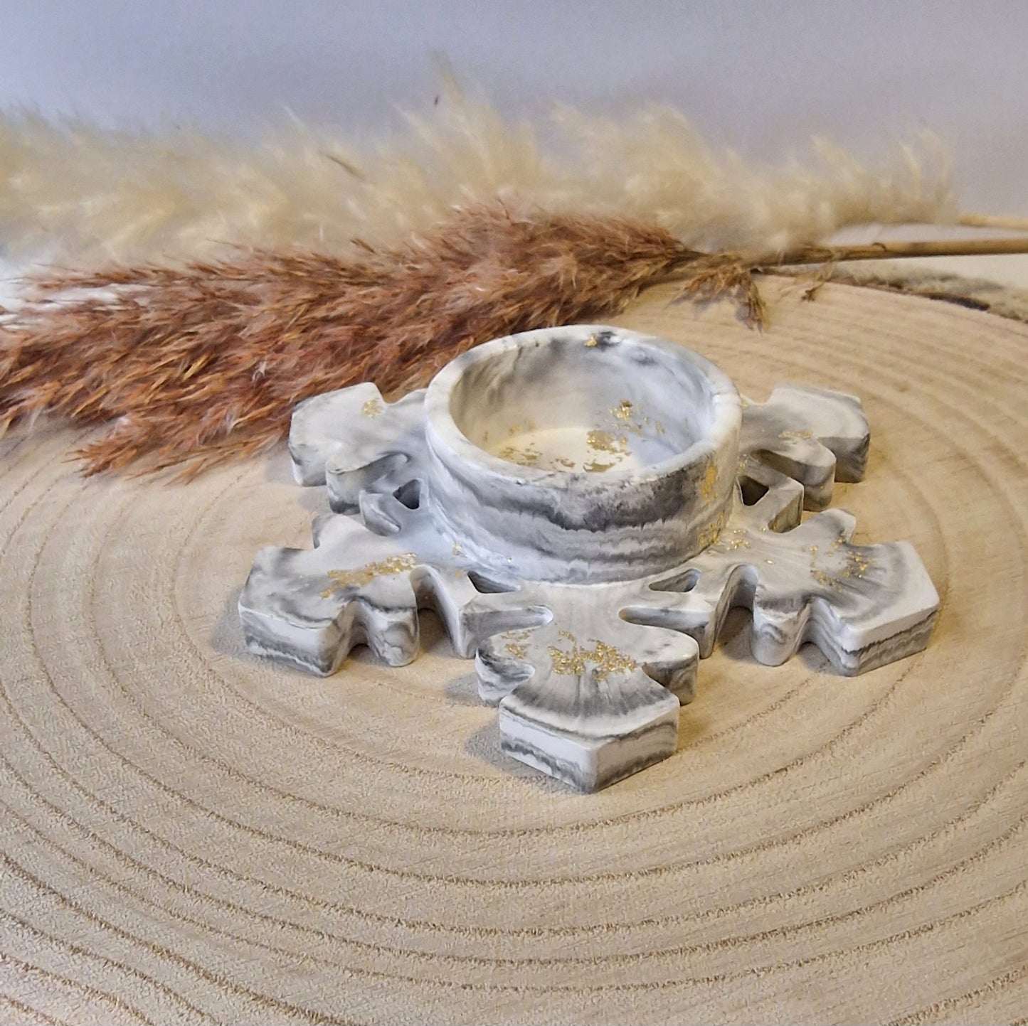 Teelichthalter Schneeflocke aus Raysin