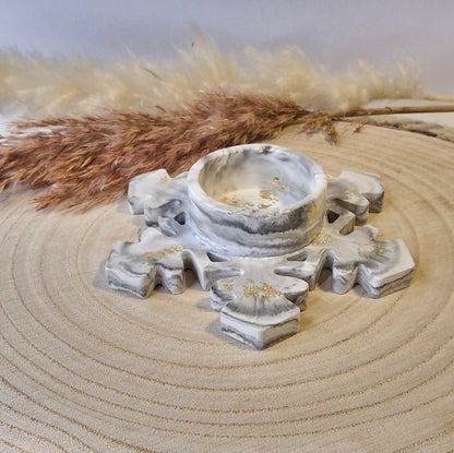 Teelichthalter Schneeflocke aus Raysin