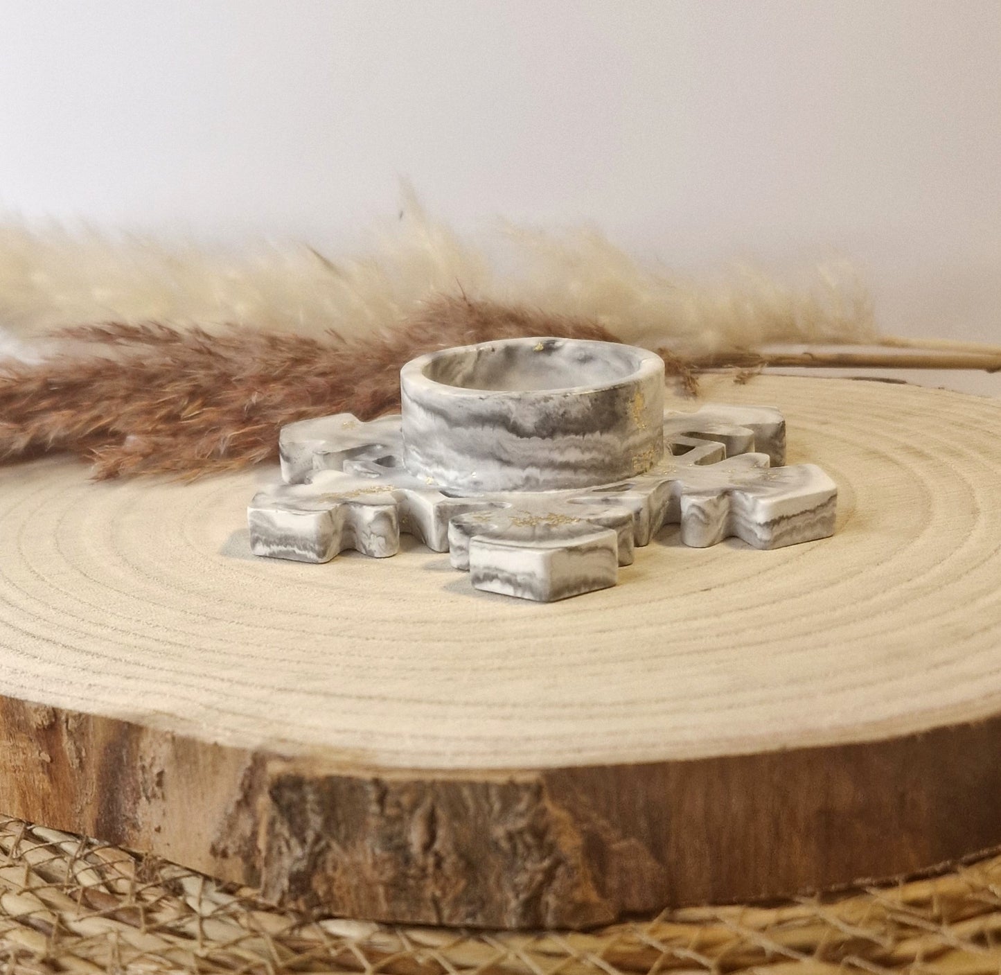 Teelichthalter Schneeflocke aus Raysin