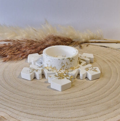 Teelichthalter Schneeflocke aus Raysin