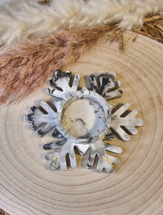 Teelichthalter Schneeflocke aus Raysin