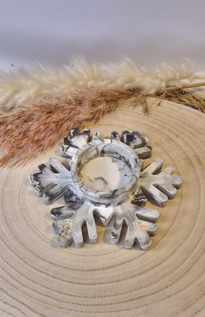 Teelichthalter Schneeflocke aus Raysin
