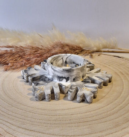 Teelichthalter Schneeflocke aus Raysin