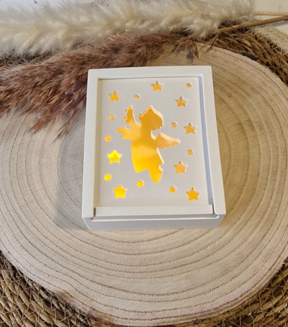 Geschenkschachtel zum Aufziehen aus Raysin – Weihnachtsmotiv "Engel"