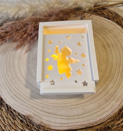 Geschenkschachtel zum Aufziehen aus Raysin – Weihnachtsmotiv "Engel"