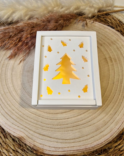 Geschenkschachtel zum Aufziehen aus Raysin – Weihnachtsmotiv "Weihnachtsbaum"