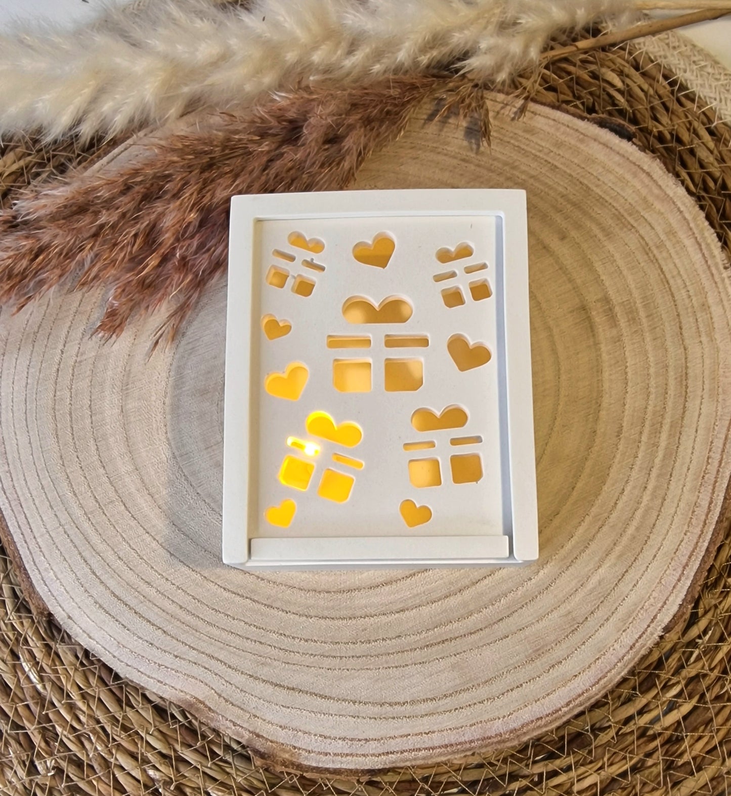 Geschenkschachtel zum Aufziehen aus Raysin – Weihnachtsmotiv "Geschenk"