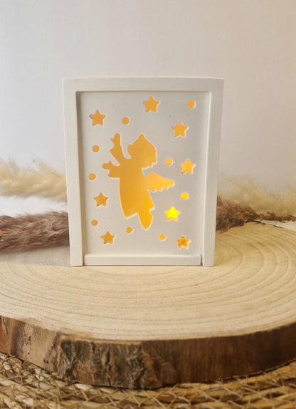 Geschenkschachtel zum Aufziehen aus Raysin – Weihnachtsmotiv "Engel"