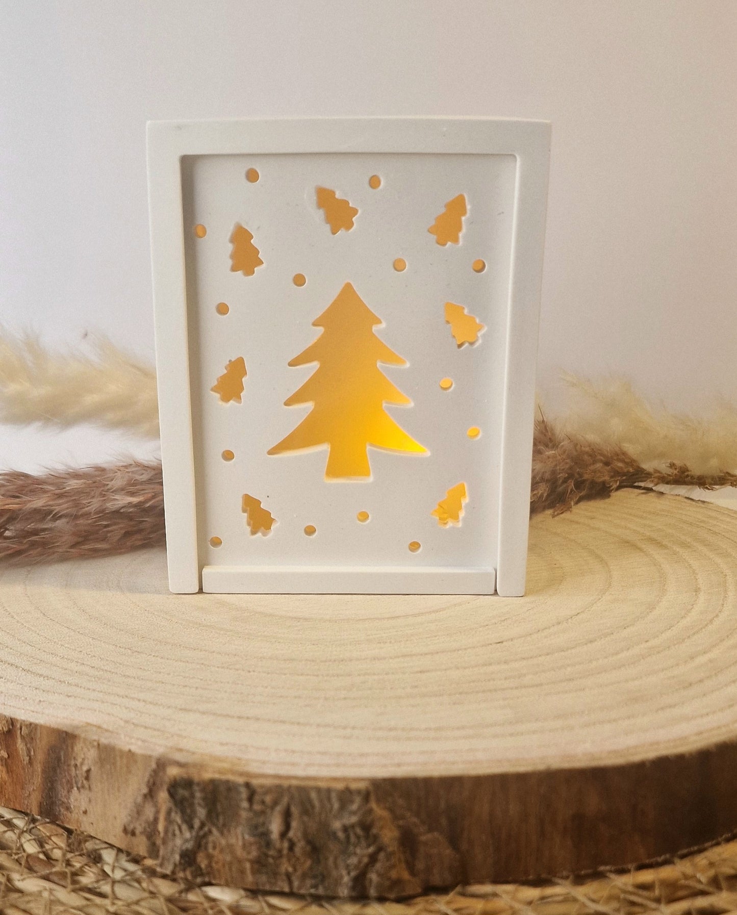 Geschenkschachtel zum Aufziehen aus Raysin – Weihnachtsmotiv "Weihnachtsbaum"