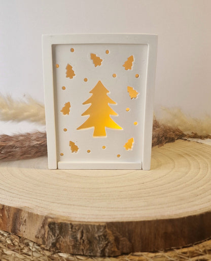 Geschenkschachtel zum Aufziehen aus Raysin – Weihnachtsmotiv "Weihnachtsbaum"