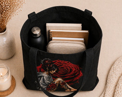 Gothic Tote Bag – Rose Girl Design