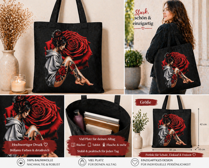 Gothic Tote Bag – Rose Girl Design