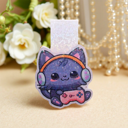 Magnetisches Lesezeichen "Gamer Katze"