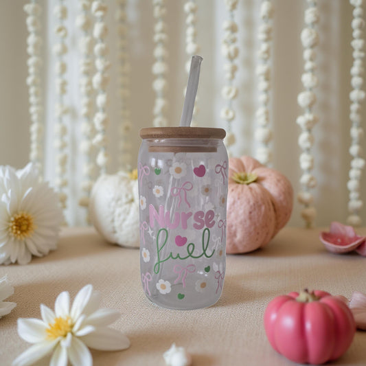 Trinkglas mit Krankenschwester Motiv