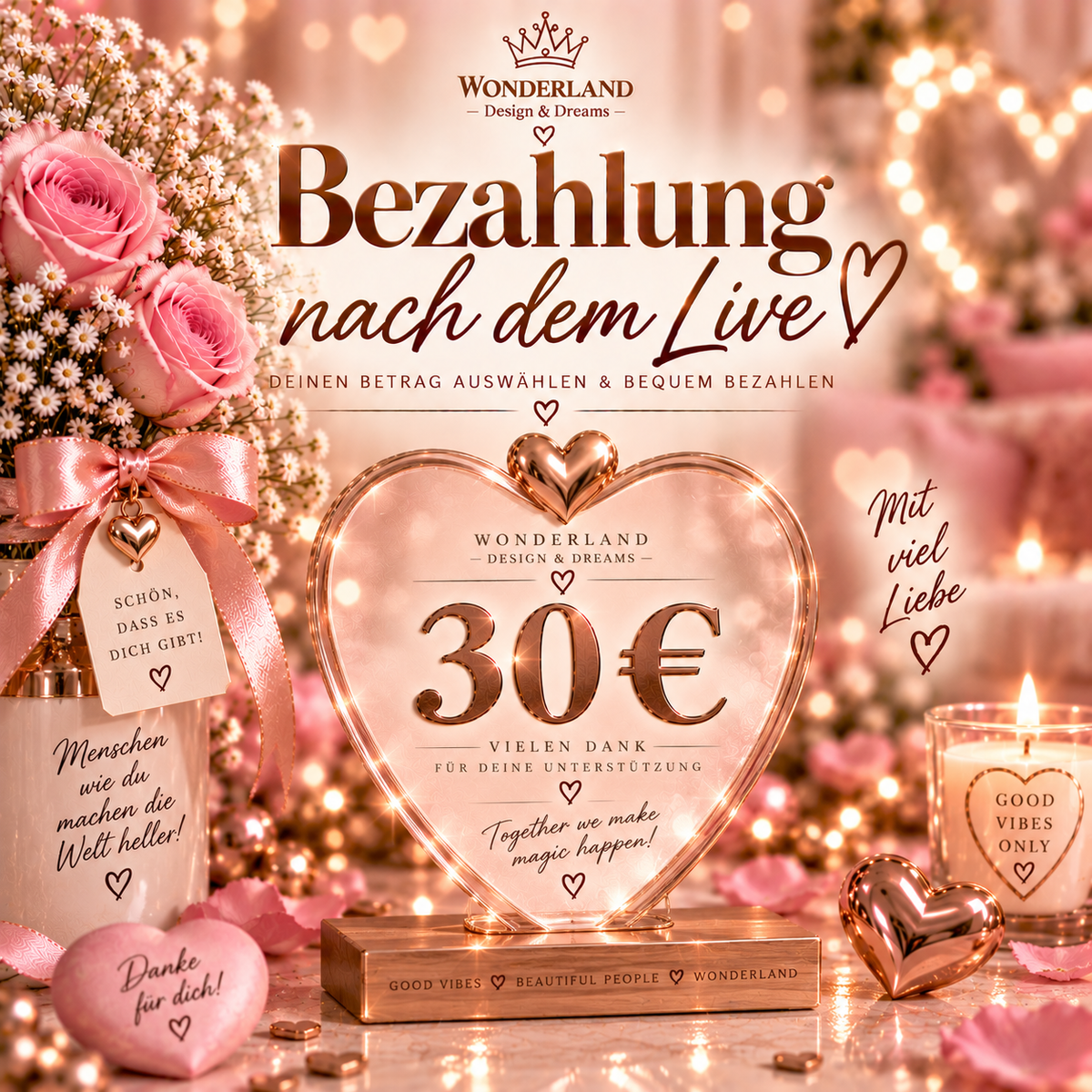 Bezahlung nach dem Live