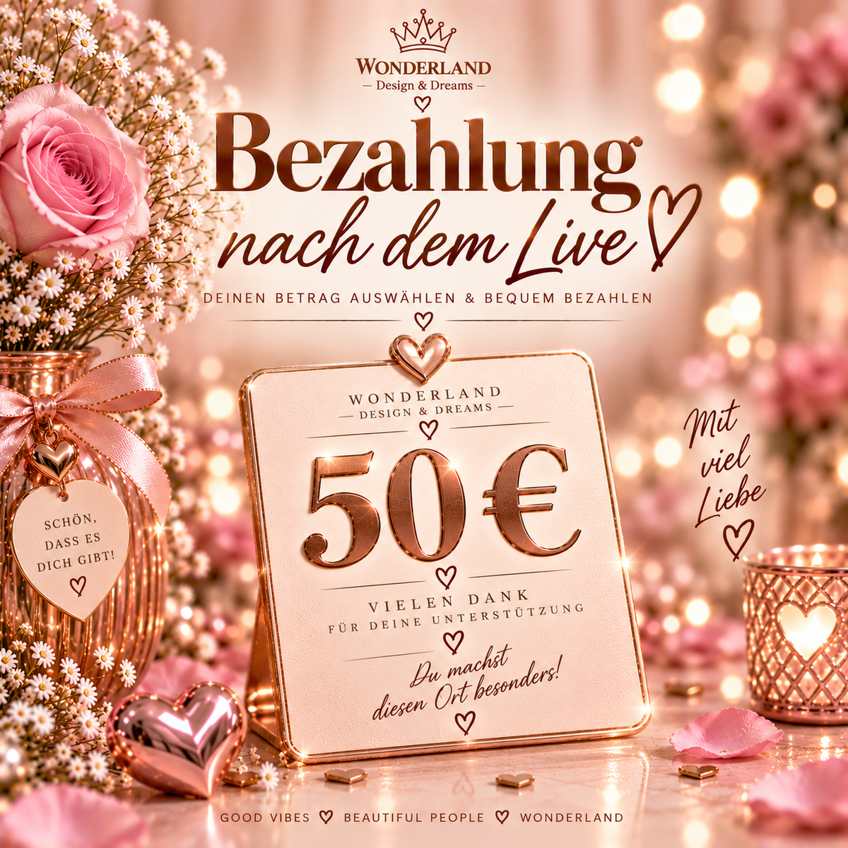 Bezahlung nach dem Live
